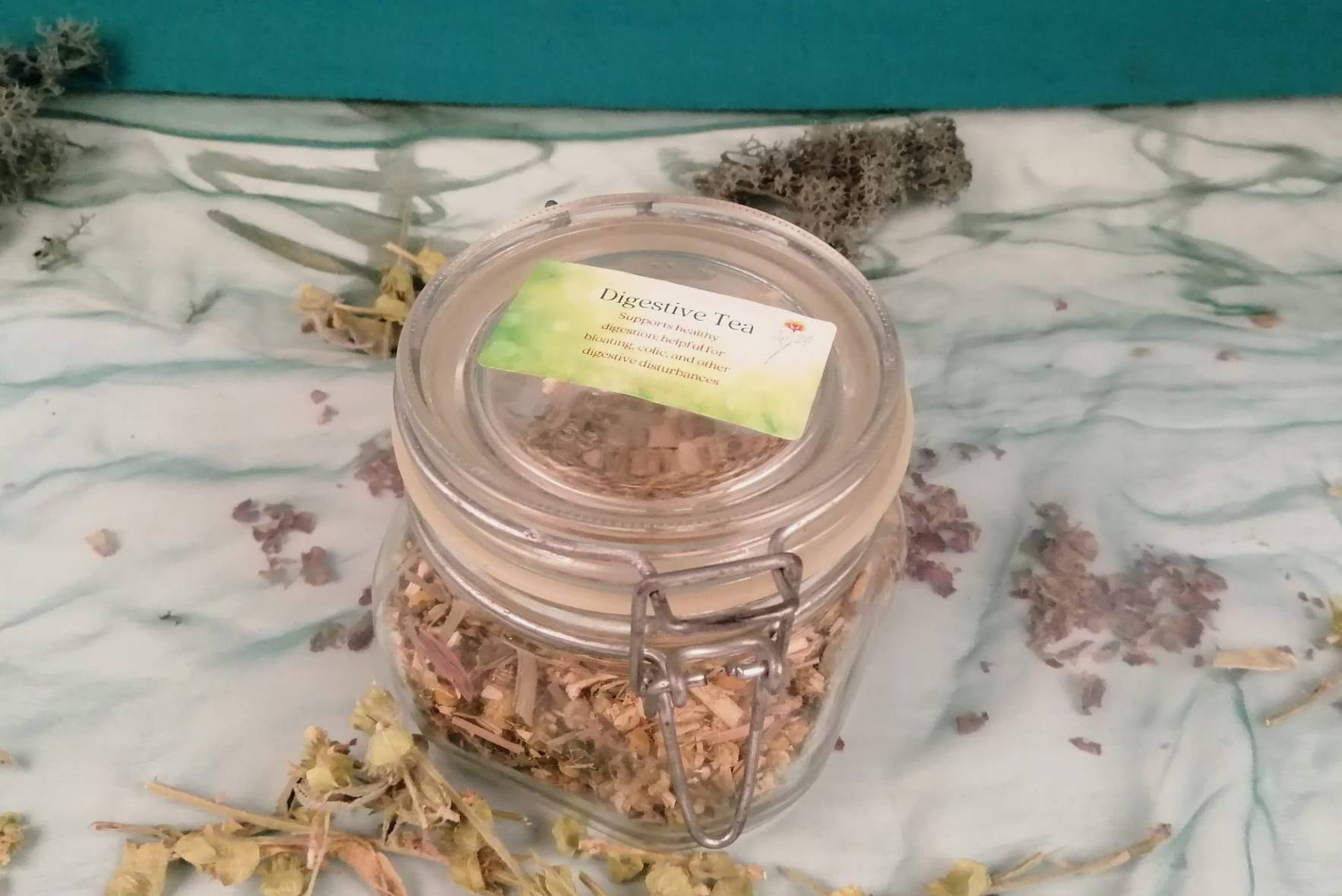 Digestive blend tea jar by Home of Herbs