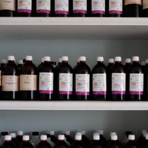Home of Herbs bottles on a shelf